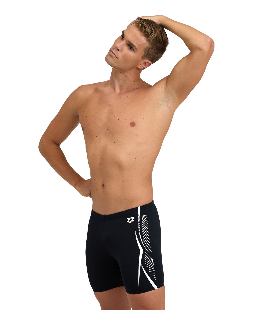 Malla De Entrenamiento Para Hombre Arena Men's Swim Mid Jammer Feather Print