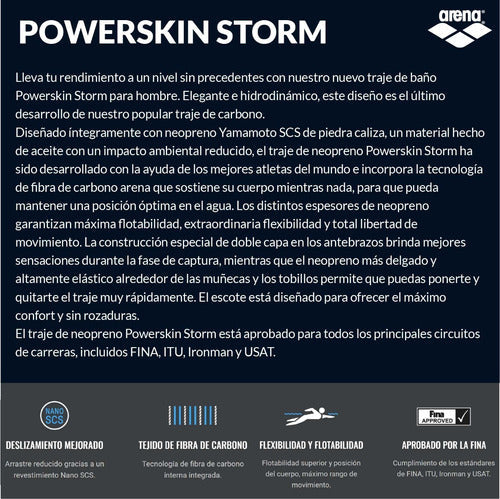 Traje De Neopreno Carbono Para Mujer Arena Women's Powerskin Storm Swimsuit Carbon Wetsuit