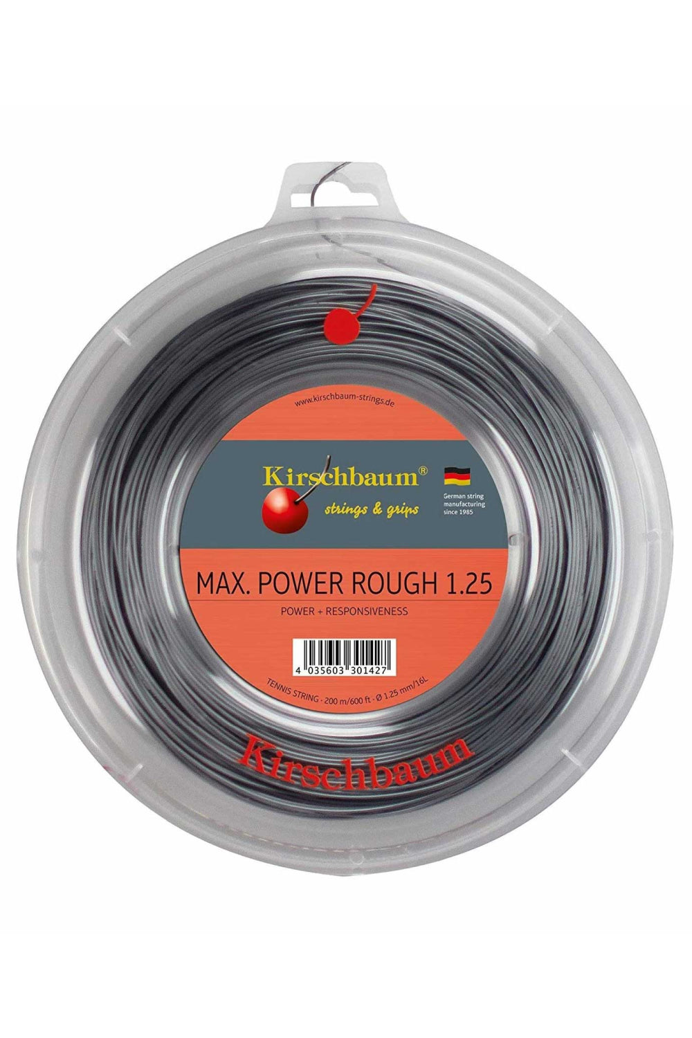 Rollo Encordado para Raqueta de Tenis Kirschbaum Reel Max Power Rough